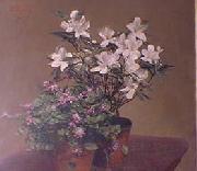 Henri Fantin-Latour Violetas y Azaleas Germany oil painting artist